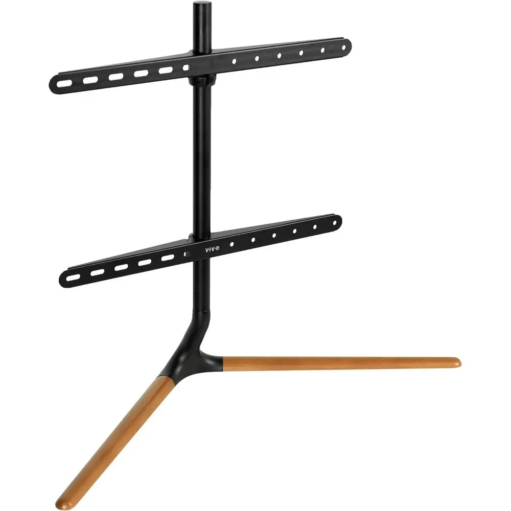

70 LED LCD TV Stand with V-Base and Walnut Legs, Holds VESA 600x400, Black Bracket