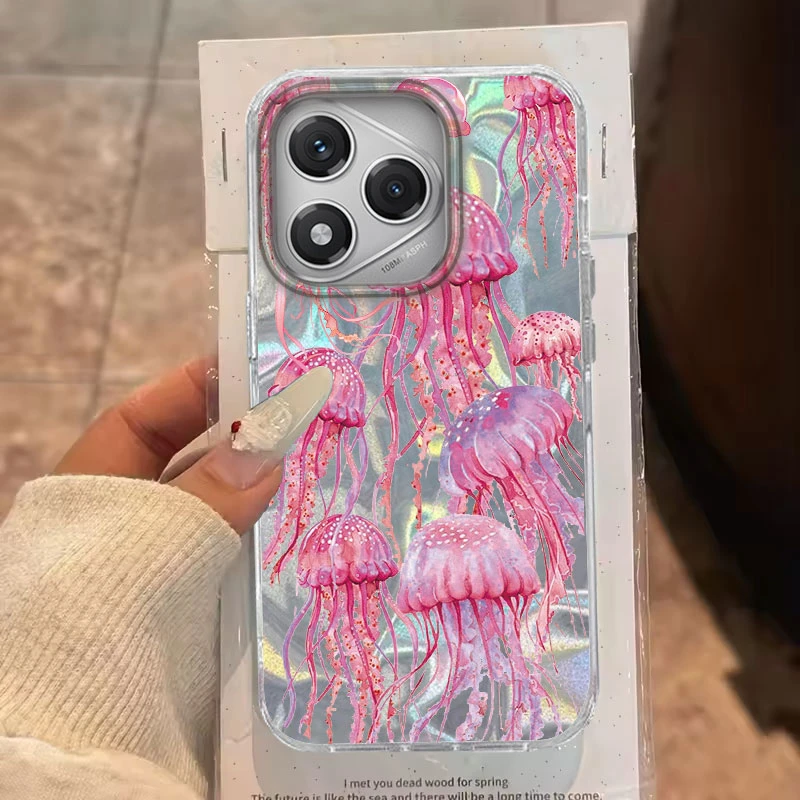 ل Honor 200 Lite 400 200 Pro X9b Magic 7 6 Lite X9c X8b X7c 200 غطاء الهاتف الذكي قنديل البحر الوردي ل Honor 400 Lite أكياس لينة #2