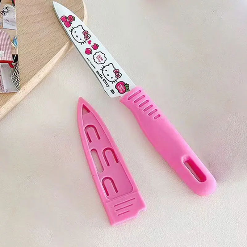 Hello Kitty Knife Set Multi-Functional Knife Cute Fruit Knife Dormitory Home Students Carry Paring Knife Kitchen Supplies Gift