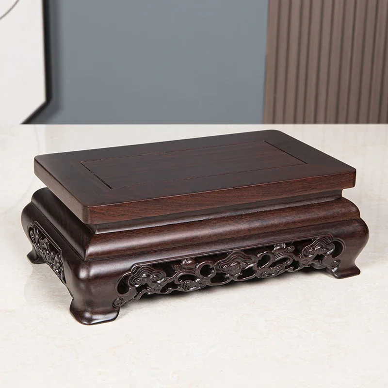 

mahogany handicraft bracket, ebony solid wood porcelain, stone ornament base.