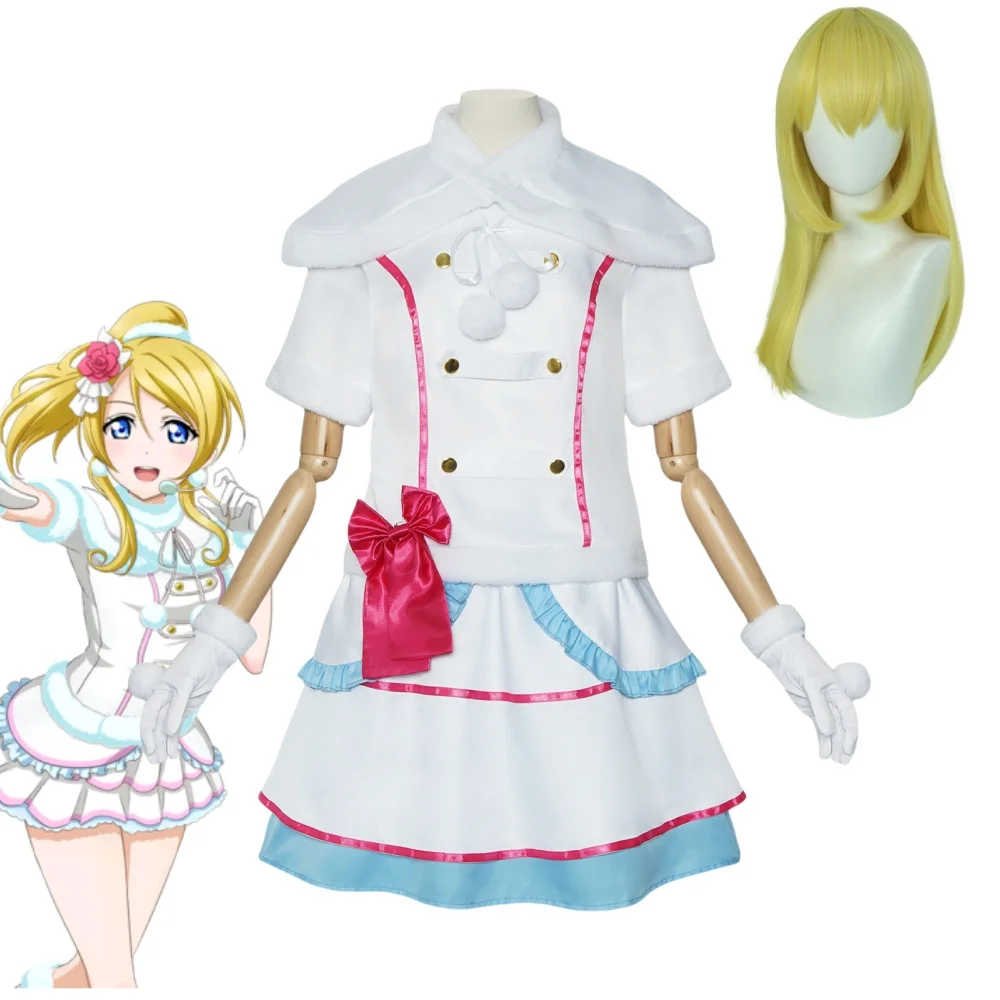 Lovelive Snow Halation Kotori Umi Eli Rin Nozomi Nico Maki Costume Cosplay Anime Love Live Uniforme Inverno Lolita Dress Parrucca