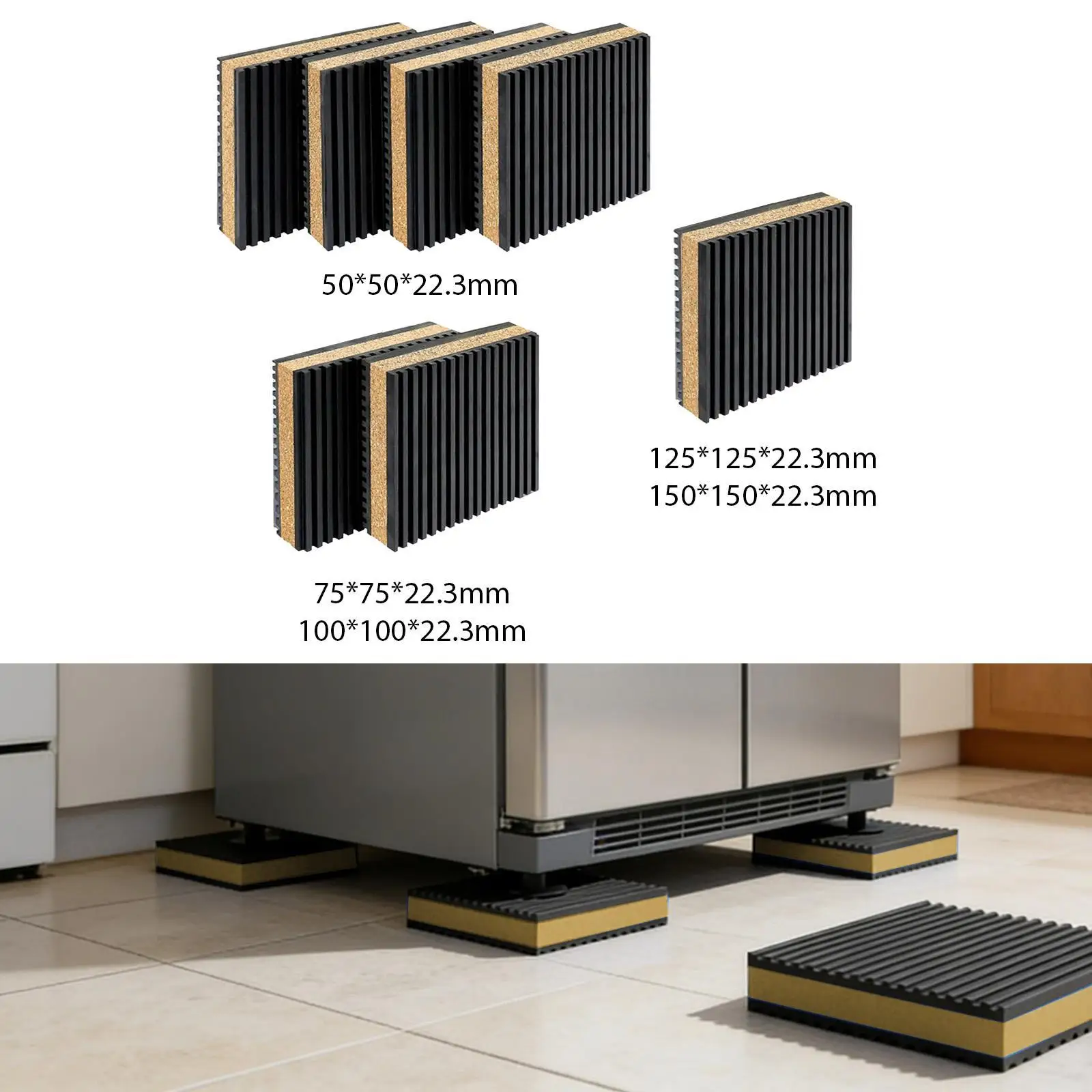 EVA Cork Anti Vibration Pad Shock Absorbing Bathroom Damping Mat Sound Isolation Pad for Fitness Equipment Treadmill Gym Use