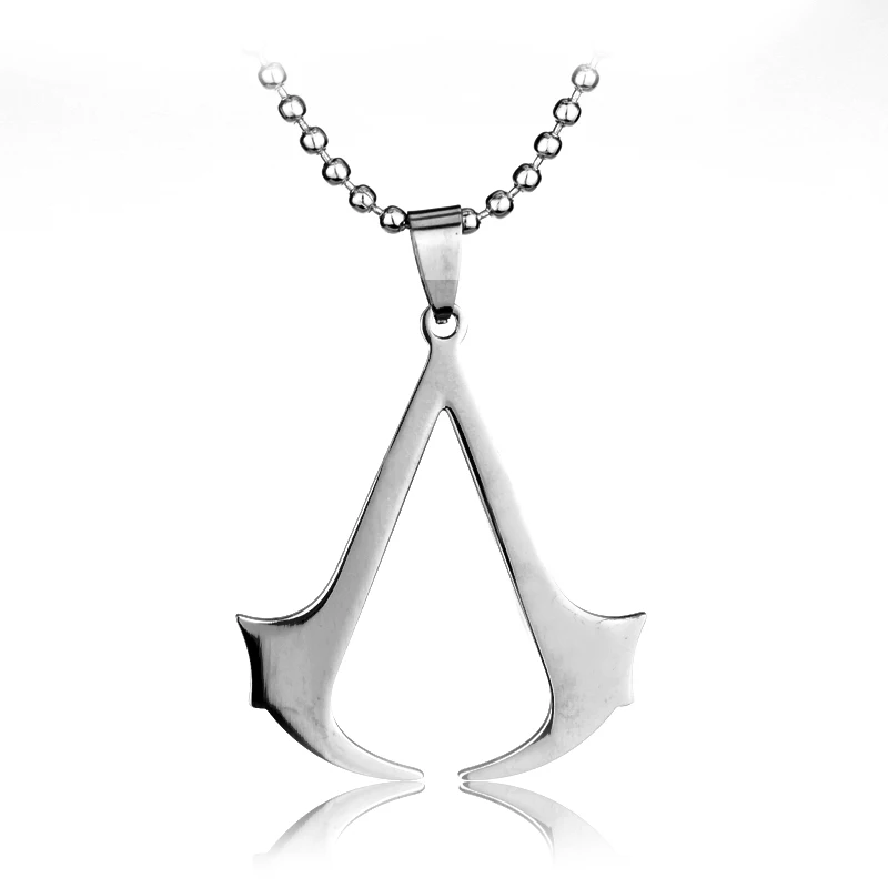 Classic Movie Assassins Necklace Chopped Triangle Stainless Steel Pendant Chain Necklace fans Jewelry Gifts