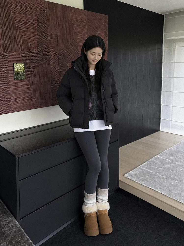 Winter Warm Puff Fluffy Hooded Down Jacket Women White Duck Down Thick Loose Parker Outwear Female Zipper Waterproof Down Jacket