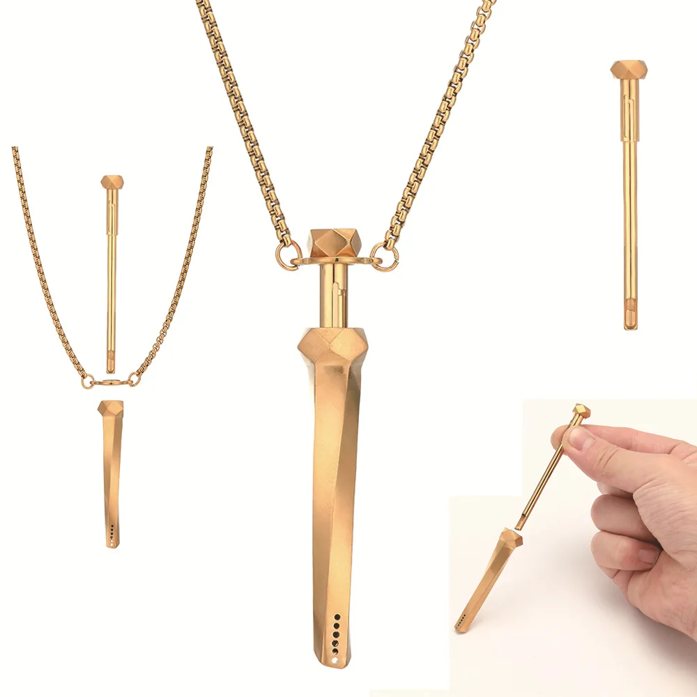 Multi-functional Mindful Breathing Pendants Necklace Alleviate Anxiety Stainless Steel Geometric Rotation Perfume Diffuser