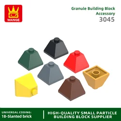 Wange 80Pcs/Lot 3045 Corner Slope Building Block Moc House Accessories Compatible with Brick DIY Children Toys Assembly Gift Box