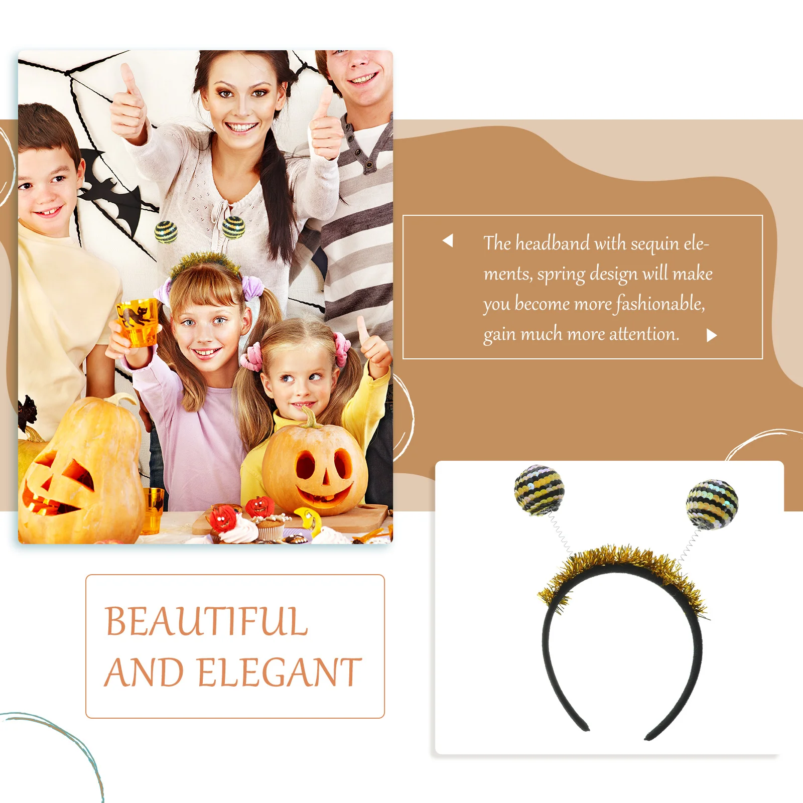 

Shiny Insect Headband for Halloween Party Boppers Adult Carnival Headdress Cosplay Festival Photo Prop Decoration Accessory