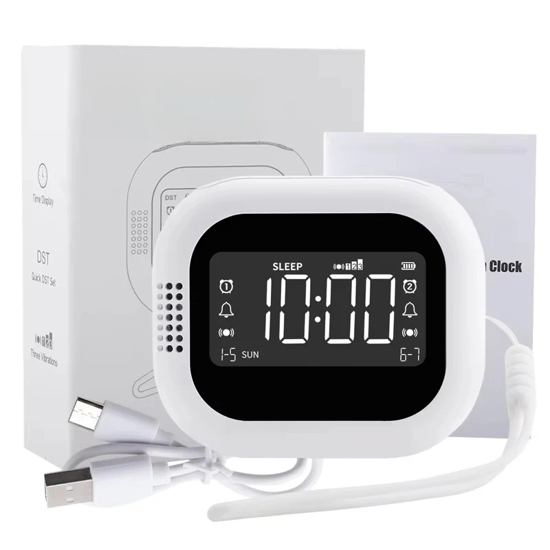 Wireless Digital Bedside Alarm Clock USB Locker Customizable Office Clock Simple