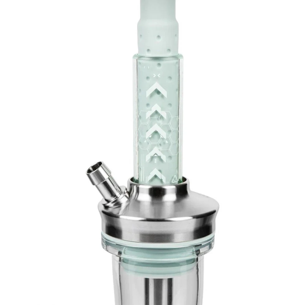 AMOTION FUTR Hookah Shisha Set 304 Stainless Steel Material with Silicone Pipe Glass Base