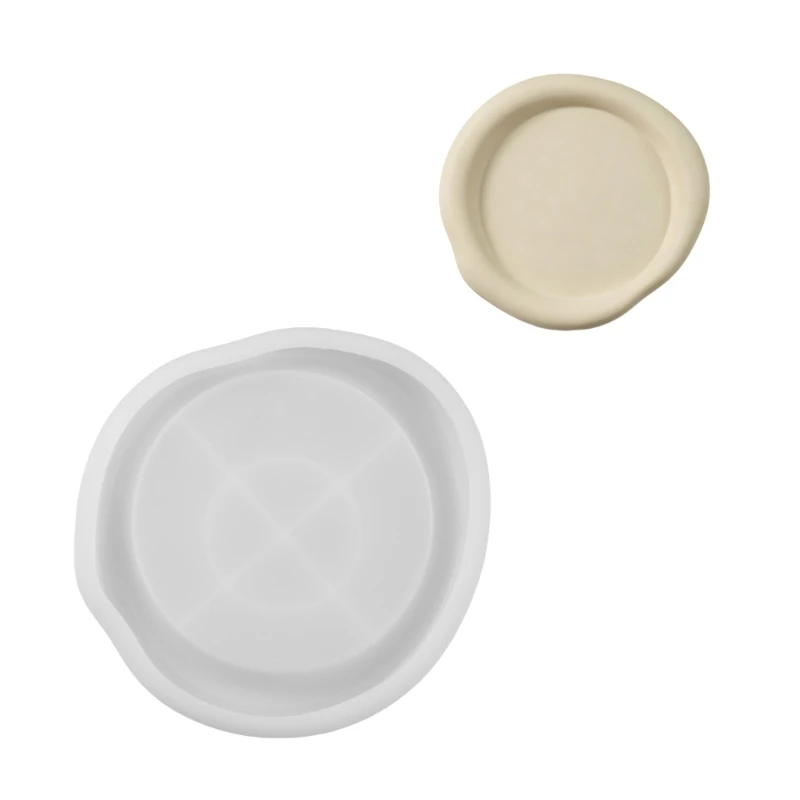 195C Soft Dessert Plate Silicone Mold For Crafting Irregular Round Resin Trays Plaster Cement Jewelry Organizers Dish