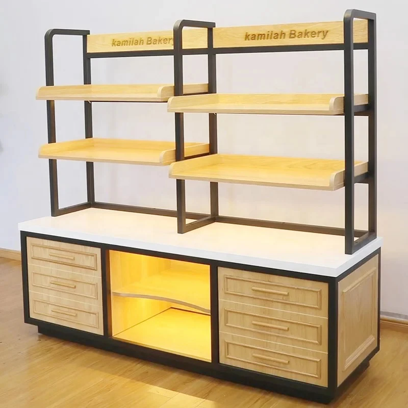 custom.Mushen Forest ODE/OEM Bakery Showcase Iron Frame Cake Display Cabinet Mall Usage Dessert Shops