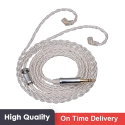 XINHS 8 Core Silver Plated Earphone Upgrade Cable MMCX 0.78mm 2Pin QDC TFZ HIFI Cable