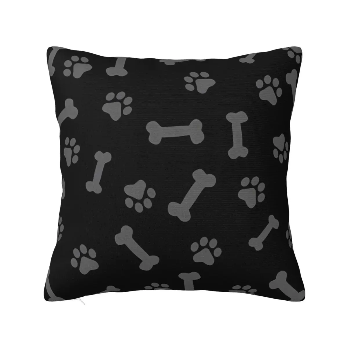 Dog Paw Dog Bones Footprints Pillowcase Printing Fabric Cushion Cover Decorations Throw Pillow Case Cover Home Zippered 40X40cm