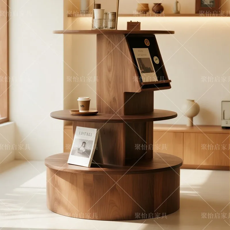 Solid wood nakajima taitai merchandise store multi-layer display stand tea shop display case jewelry cabinet cosmetics display c