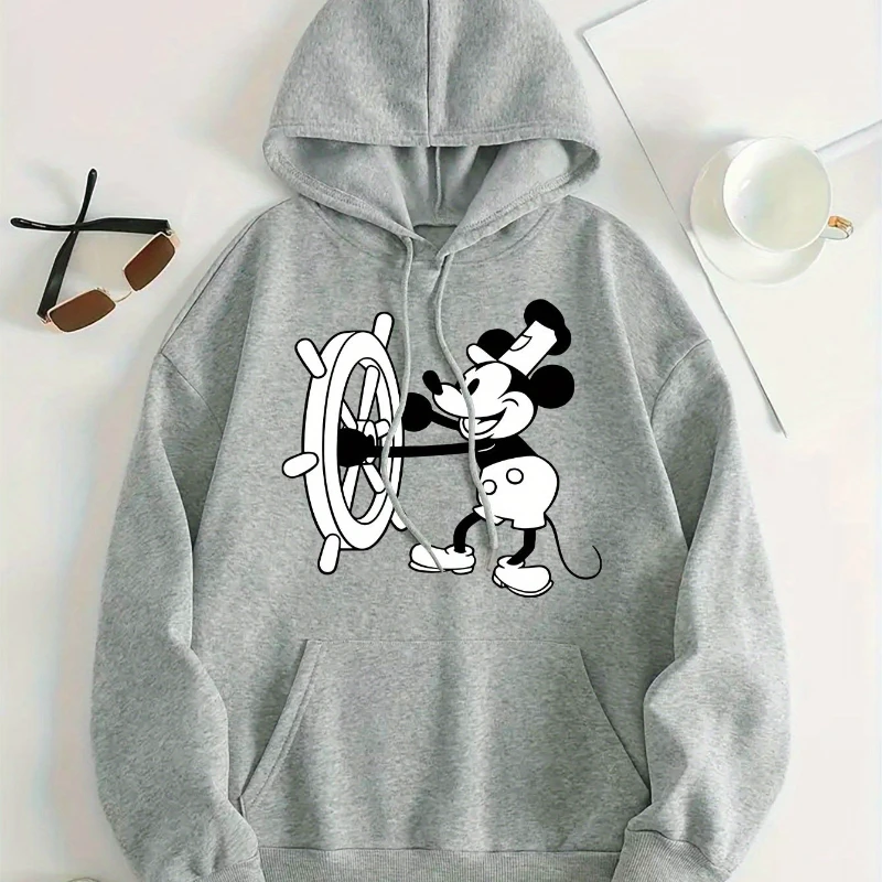 

Women's Comfortable Cartoon Mouse Hoodie Casual Pullover Long Sleeve Perfect Choice for Autumn and Winter Season