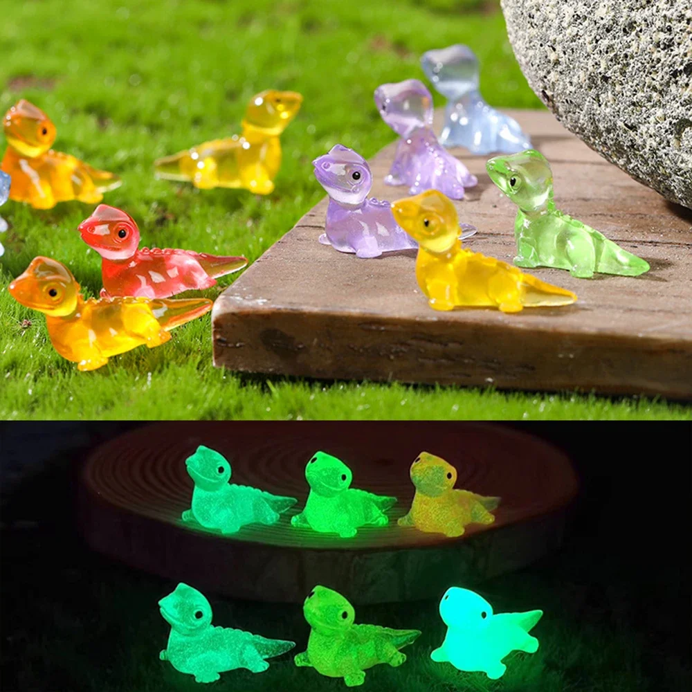 

60PCS Luminous Mini Resin Lizards Tiny Lizards Animal Miniature for Micro Landscape Crafts Dollhouses Potted Plants Hidden Games