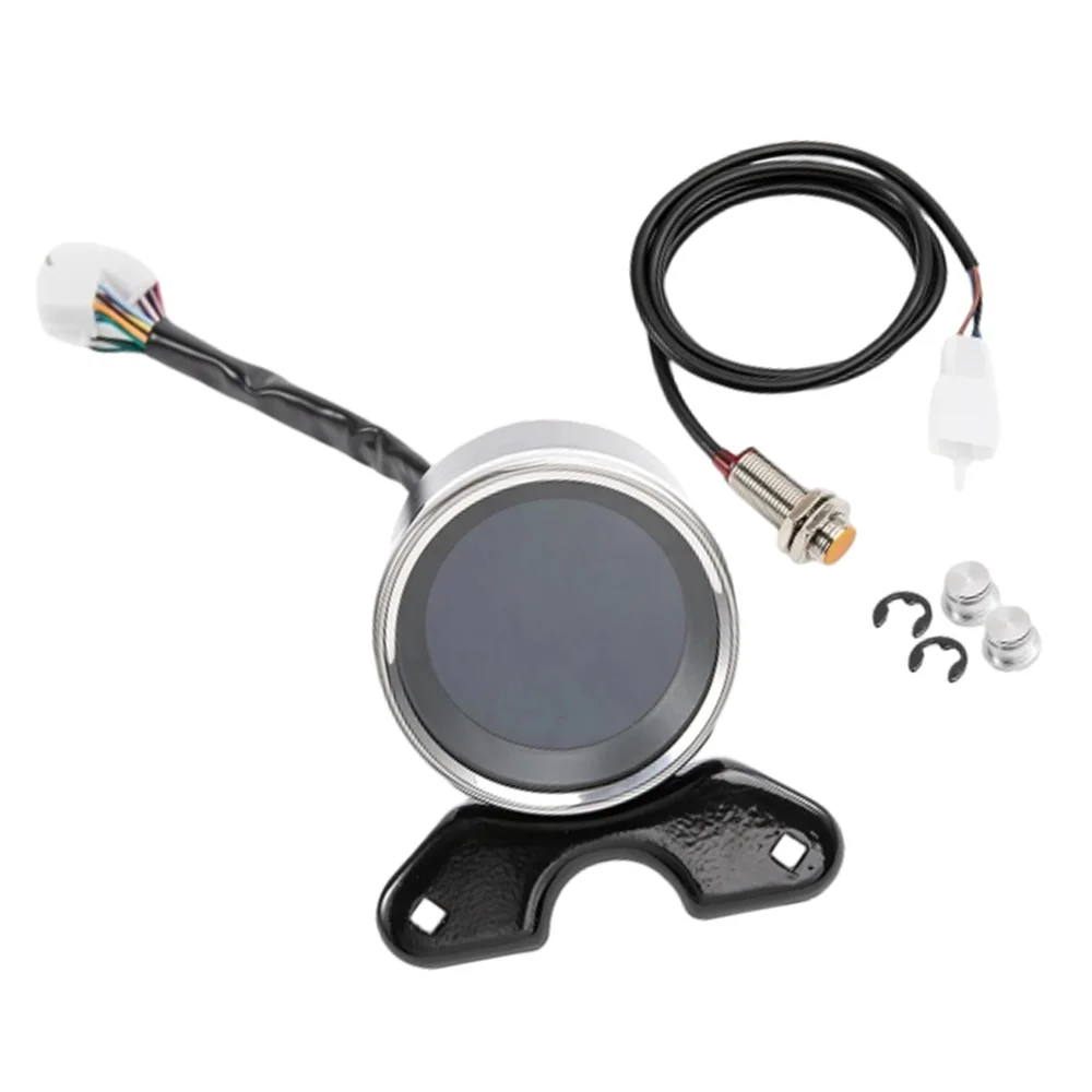 12V Universal Motorcycle Digital Speedometer Tachometer Meter LCD Gauge With LED Backlight Odometer Fuel Temp Display