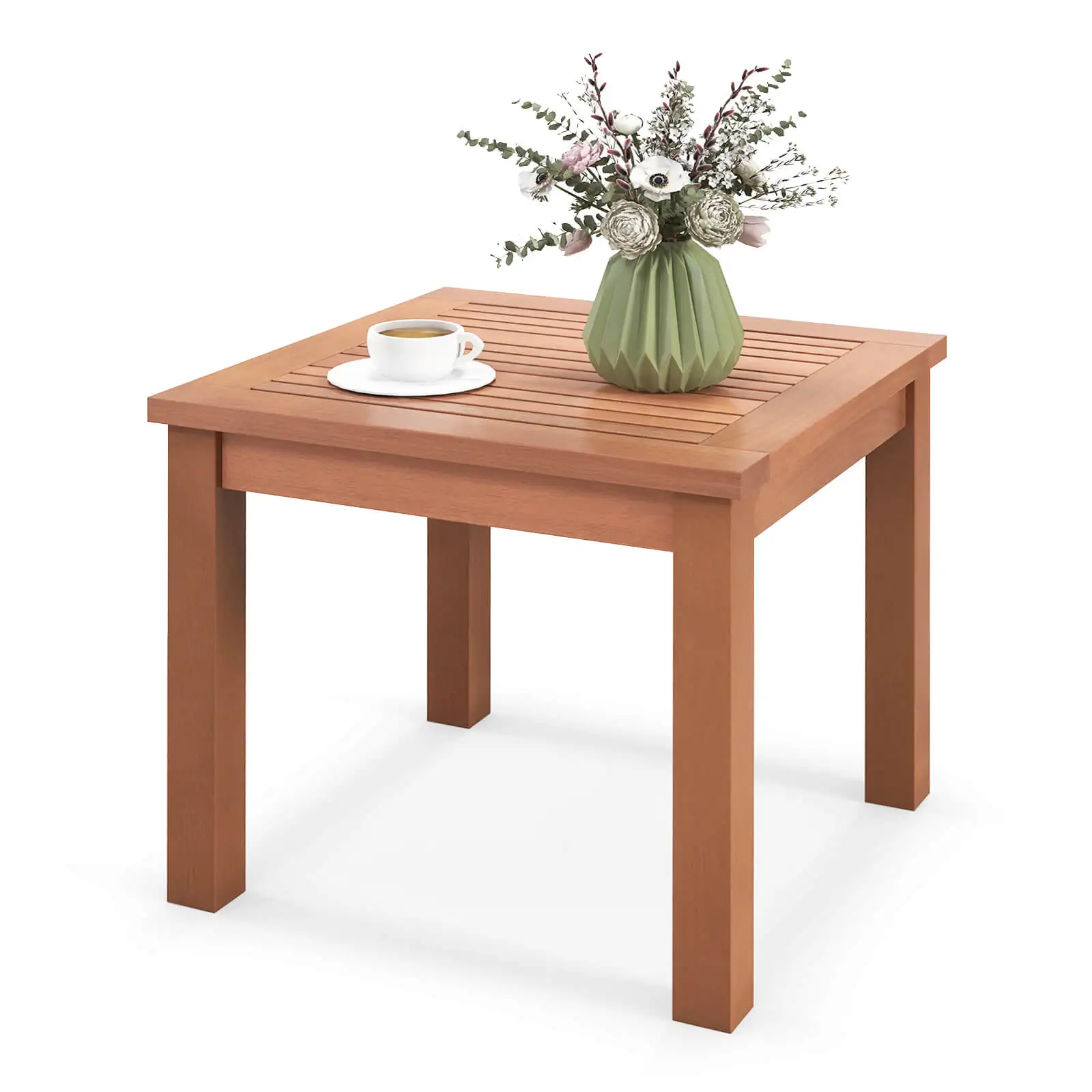 

Outdoor Adirondack Side Table 18" Square End Table with Slatted Tabletop
