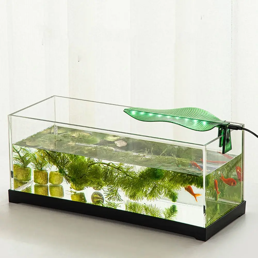 USB Powered Banana Leaf Aquarium Clip Lamp Energy Saving Portable Ecological Light Adjustable LED Fish Tank Clip Lamp