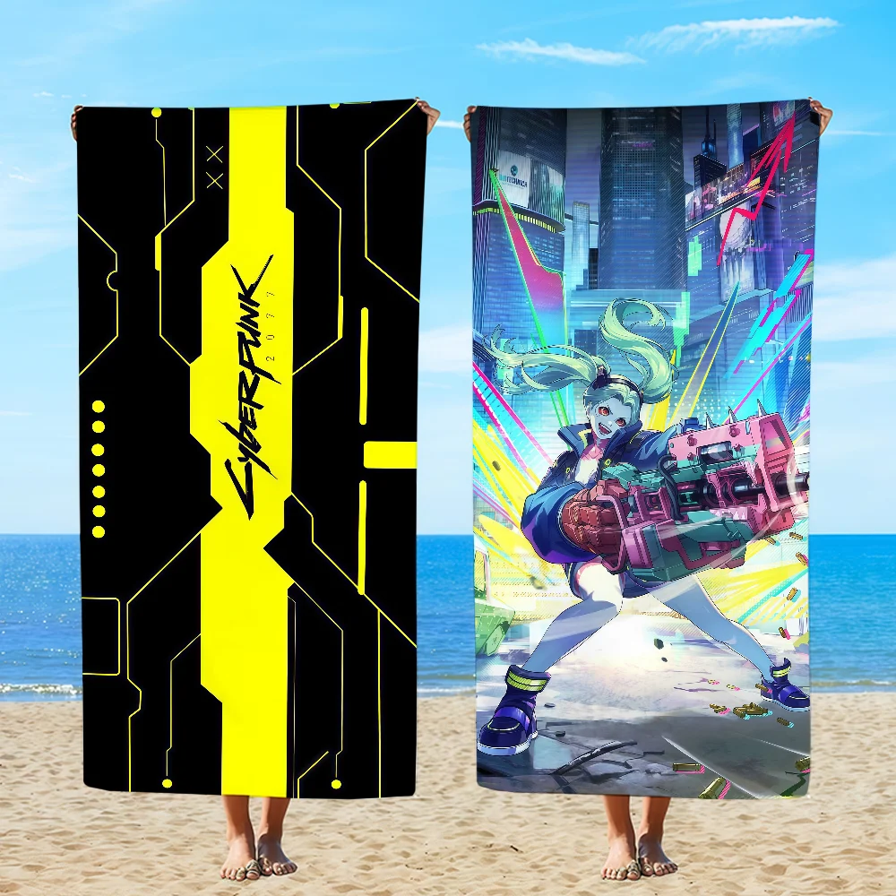 C-Cyber-punkS-ES 2077 Towel Textile Bathrobe Beach Quick-Drying Lightweight Portable Camping Swim Pool Travel