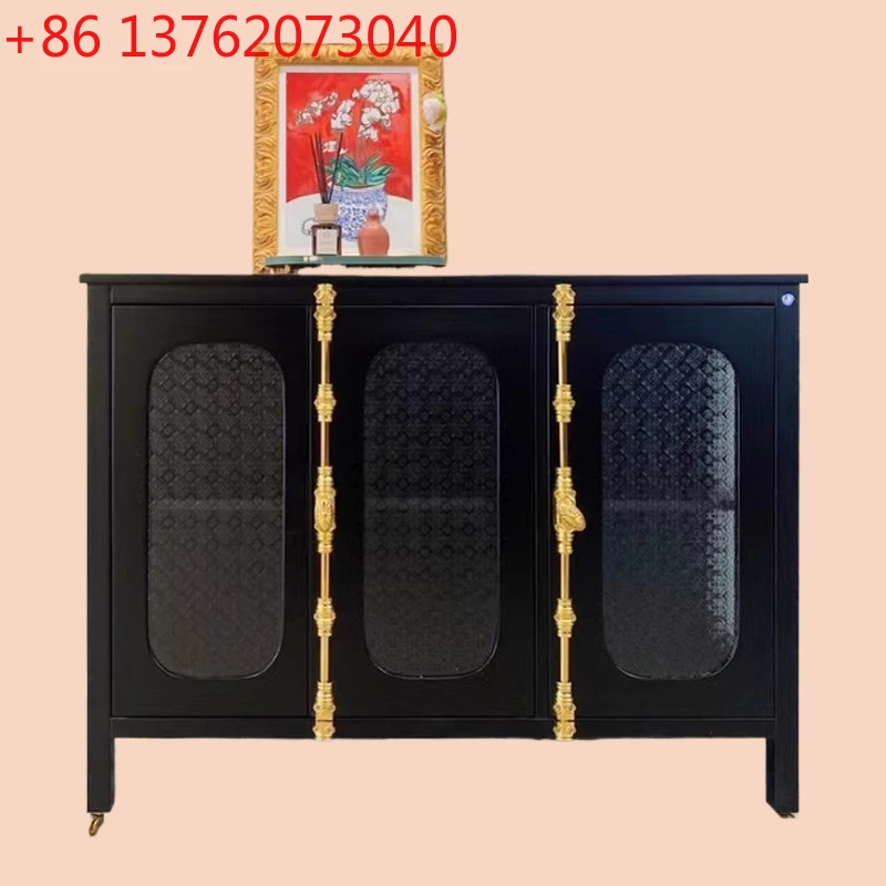 

Обеденный боковой шкаф из скандинавского кованого железа, стеклянный шкаф-витрина, входной шкаф