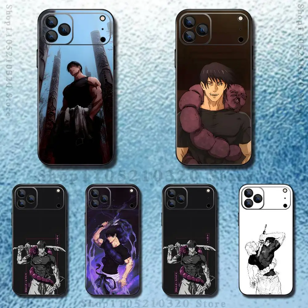 

Toji Fushiguro J-Jujutsu Phone Case For iPhone 17,16,15,14,13,12,11 ,Pro Max,XS,X,XR,SE,Mini,8,7,Soft Silicone Black Cover