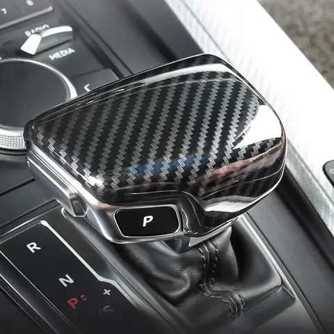 탄소 섬유 인테리어 기어 시프트 노브 캡 커버 트림, 아우디 A4 B9 A5 S4 S5 Q5 SQ5 Sportback Q7, 2024 2023 2022 2021