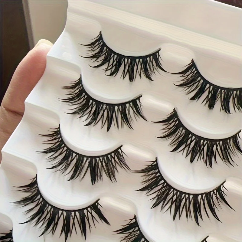 5 pairs of grafting the same style, clustered whole cartoon fake eyelashes, natural simulated fake eyelashes for women