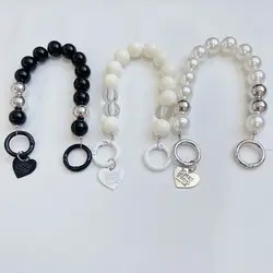2024 New Fashion Pearl Acrylic Keychain Phone Lanyard Beaded Handmade Bag Pedant Bag Accessory for Gift