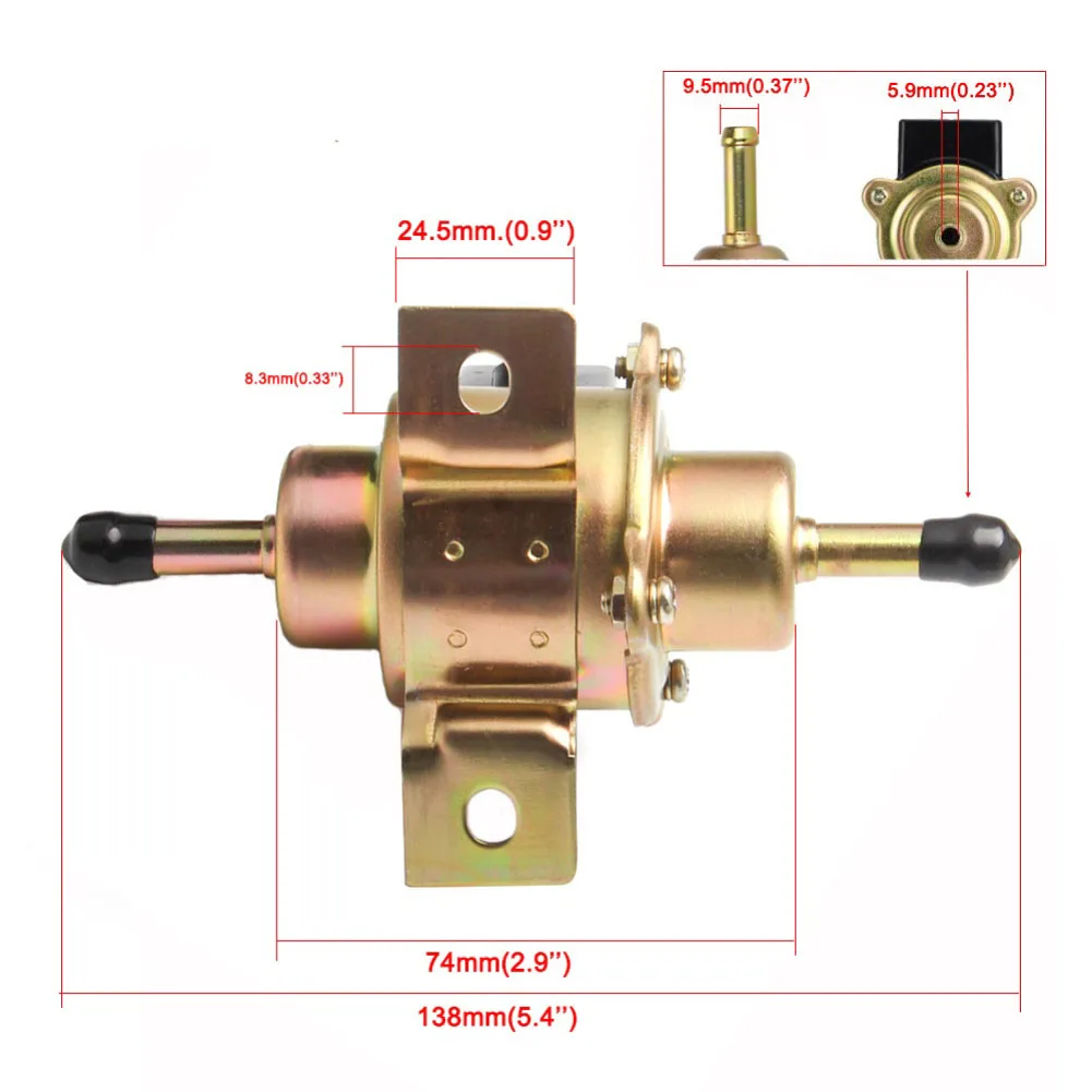 Electric Fuel Pump Electromagnetic Coil 12V Fuel Pump Robust Construction Energy-efficient Operation Large Flow Rate