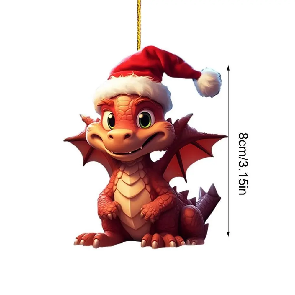 

2D Acrylic Dragon Pendant Acrylic Cartoon Flying Dragon Car ornaments Flying Dragon Color Printing Xmas Dragon Keychain Window