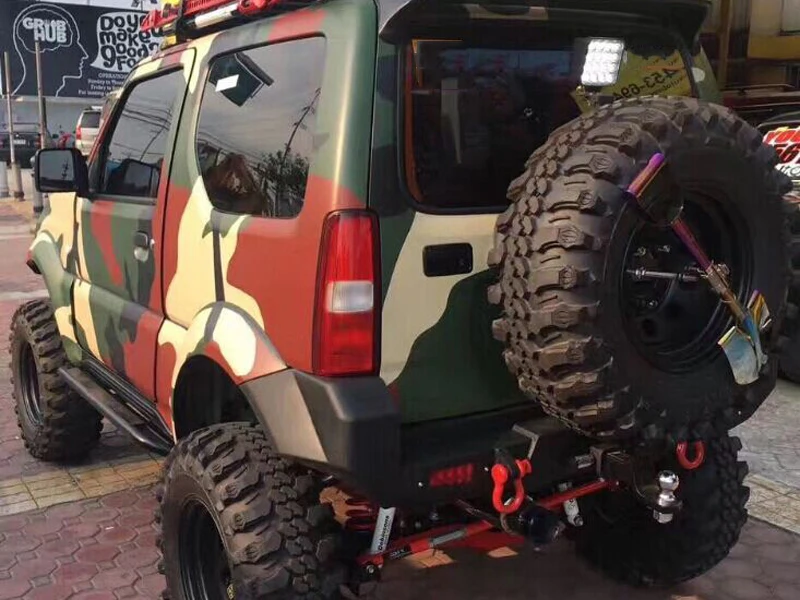 Offroad Steel Rear Bumper with Spare Tire Rack for  Jimny  bar Parts