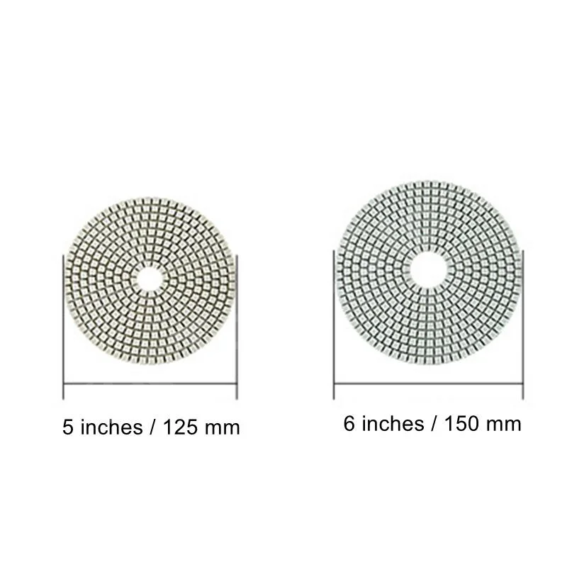 10PCS 5Inch 6Inch Wet Diamond Polishing Pads Grit 30-3000 Flexible Grinding Discs For Granite Marble Concrete Stone Polish Tool