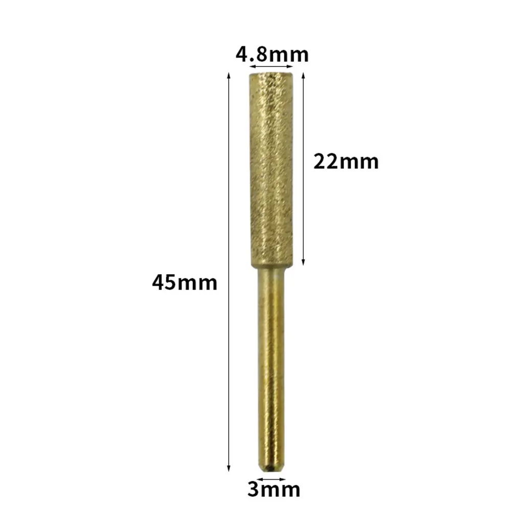 

For Chain Polishing Chainsaw Sharpener Stone Tool 3 Pcs Titanium-plated Emery 3mm Handle 45mm Length Sharpening