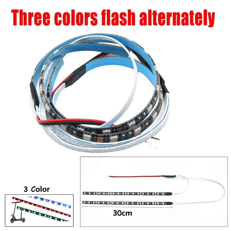 LED Strip Flashlight Bar Lamp Night Light Strip For KUGOO M4 Electric Scooter Skateboard  Multiple Color Switching