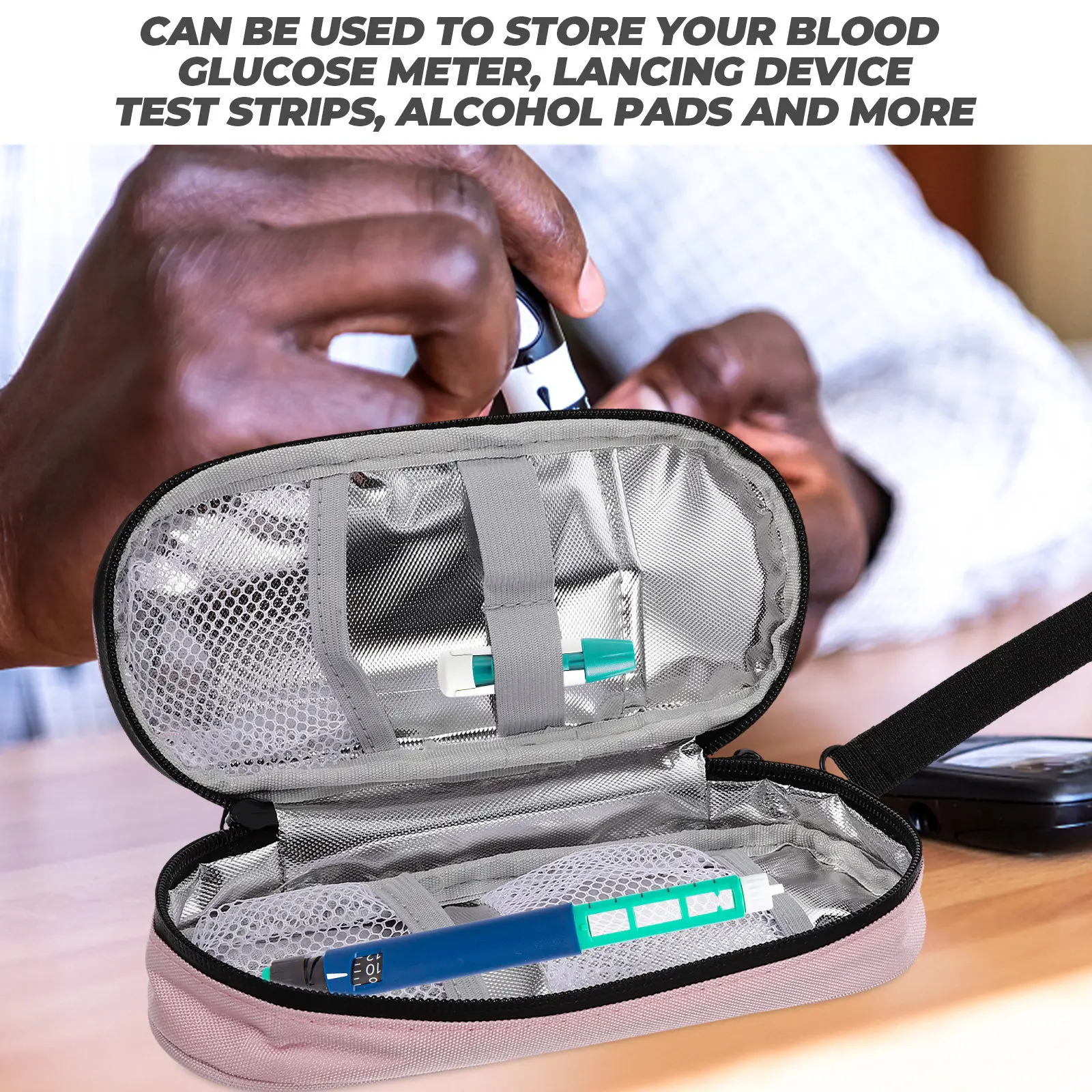 Diabetic Medicine Pouch Portable Insulin Travel Case Airtight Seal Reusable Insulation Bag for Travel Work Business Trips