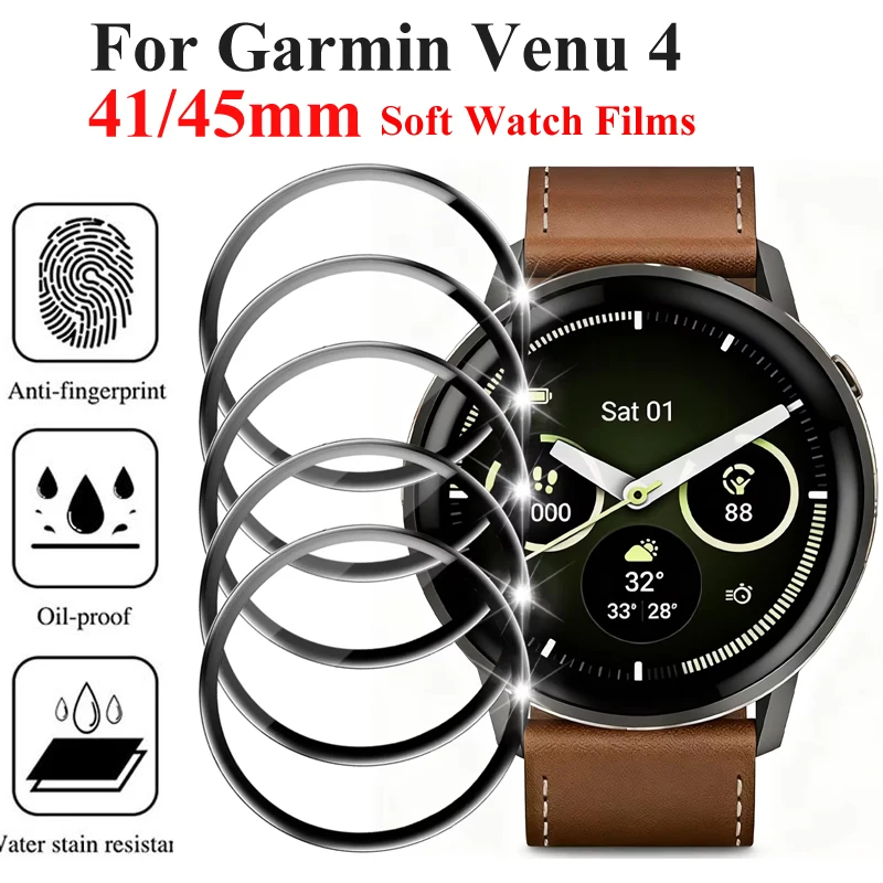 Für Garmin Venu 4 Flexible Displayschutzfolien, kratzfest, HD-weiche TPU-Schutzfolien für Garmin Venu 4 41 mm 45 mm Zubehör