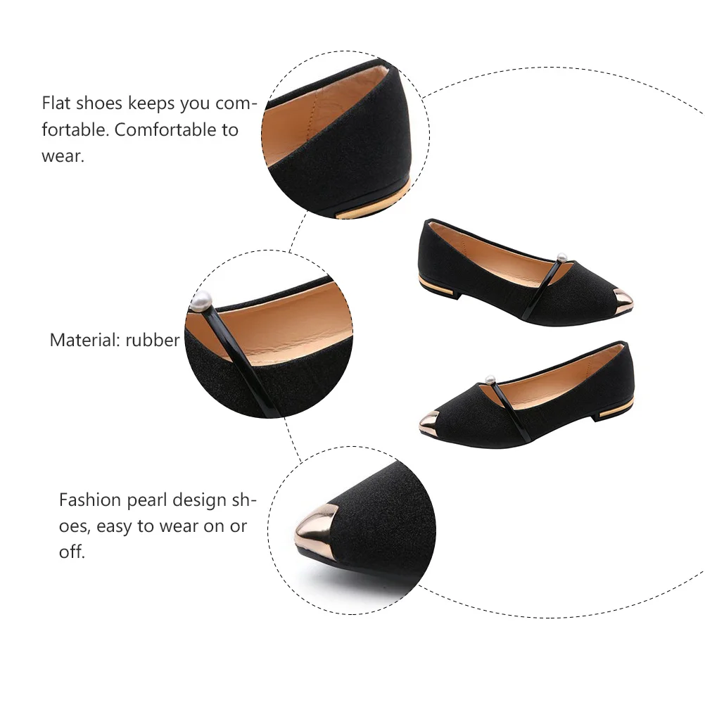 

1Pair Trendy Pearl Flat Nude Shoes Slip on Design for Women Perfect for Dating Shopping and Parties Nude Shoes