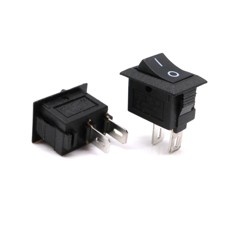 10PCS KCD11 Push Button Switch 10x15mm 3A 250V Boat Car Snap-in on/Off Rocker Switch SPST 2Pin Snap-in On/Off Switch