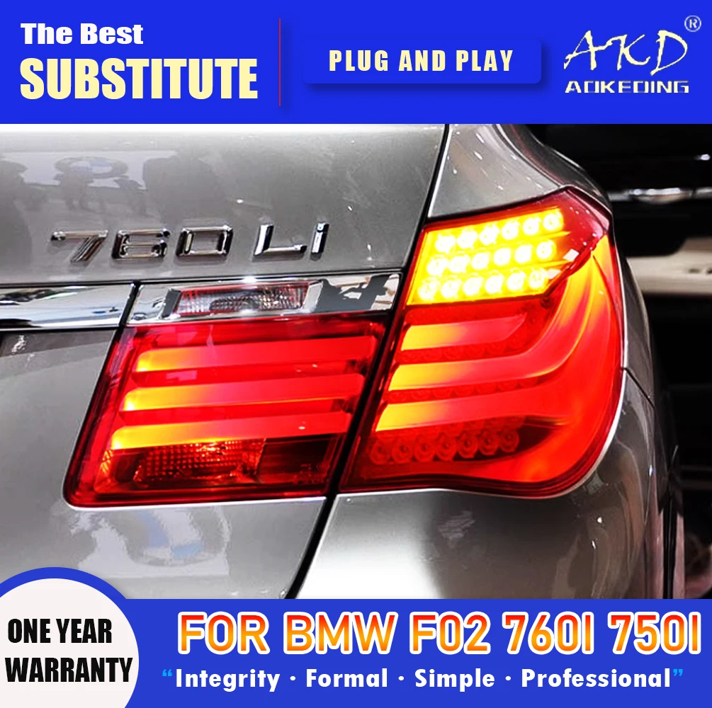 AKD الذيل مصباح لسيارات BMW F02 مصباح ليد خلفي 2008-2014 730I 740I 760I الضباب الفرامل بدوره إشارة اكسسوارات السيارات #3