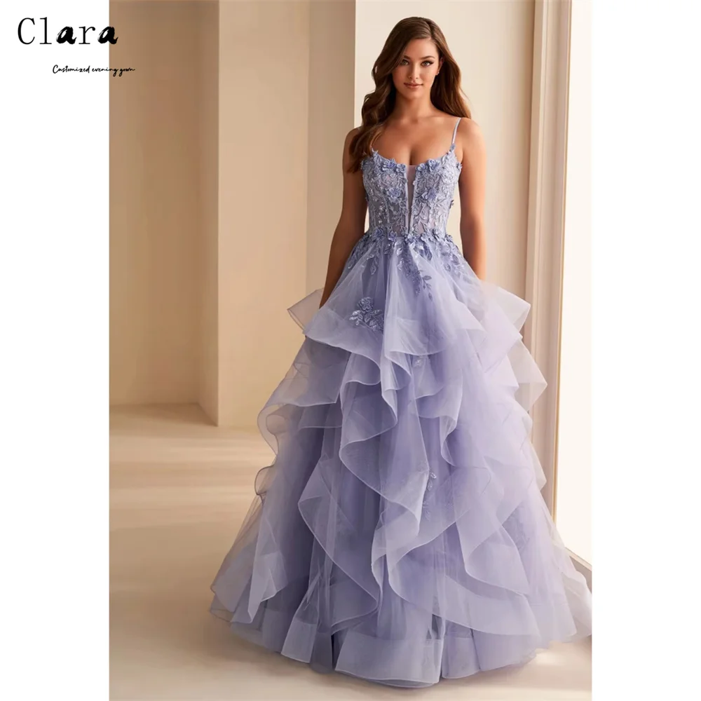 

Clara Custom A-line Off-shoulder Spaghetti Straps Sleeveless Elegant Dresses 2025 Woman Luxury Women's Evening Dresses Party