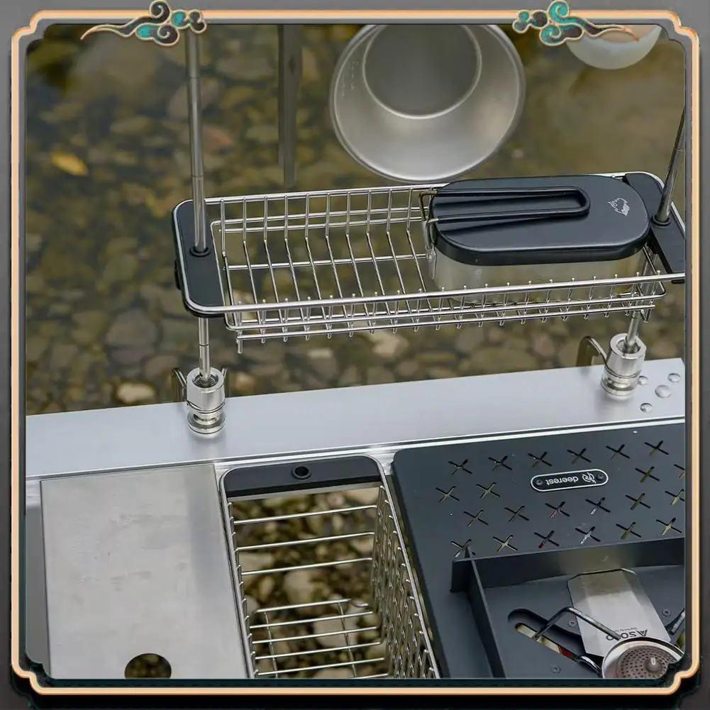 

B11A-корзина из нержавеющей стали, портативная корзина для хранения, компактная корзина для пеших прогулок, кемпинга, вечеринок на заднем дворе, корзина для улицы