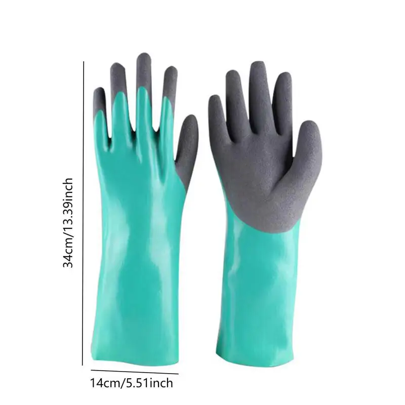 Reusable Heavy Duty Safety Work Gloves, Acid,Labor Protection Wear-Resistant,Anti-Skid And Anti Cutting Rubber Cleaning Gloves