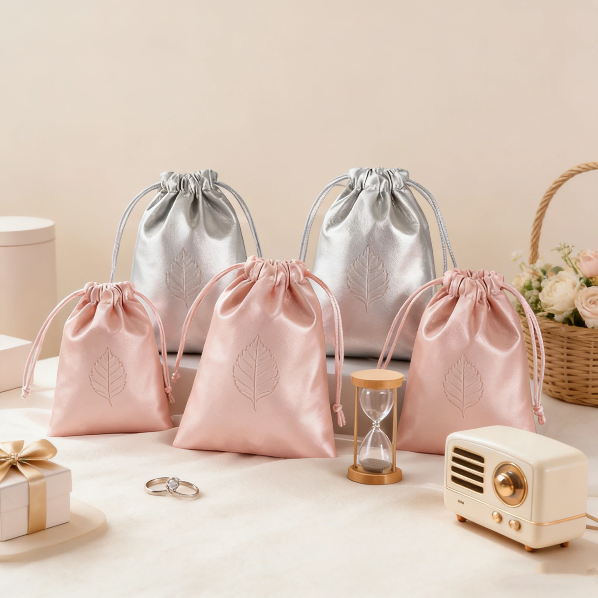 

Custom Logo Mini Drawstring Cosmetic Bag Coin Purse PU Leather Earphone Bags Headphone Organizer Jewelry Lipstick Storage Pouch