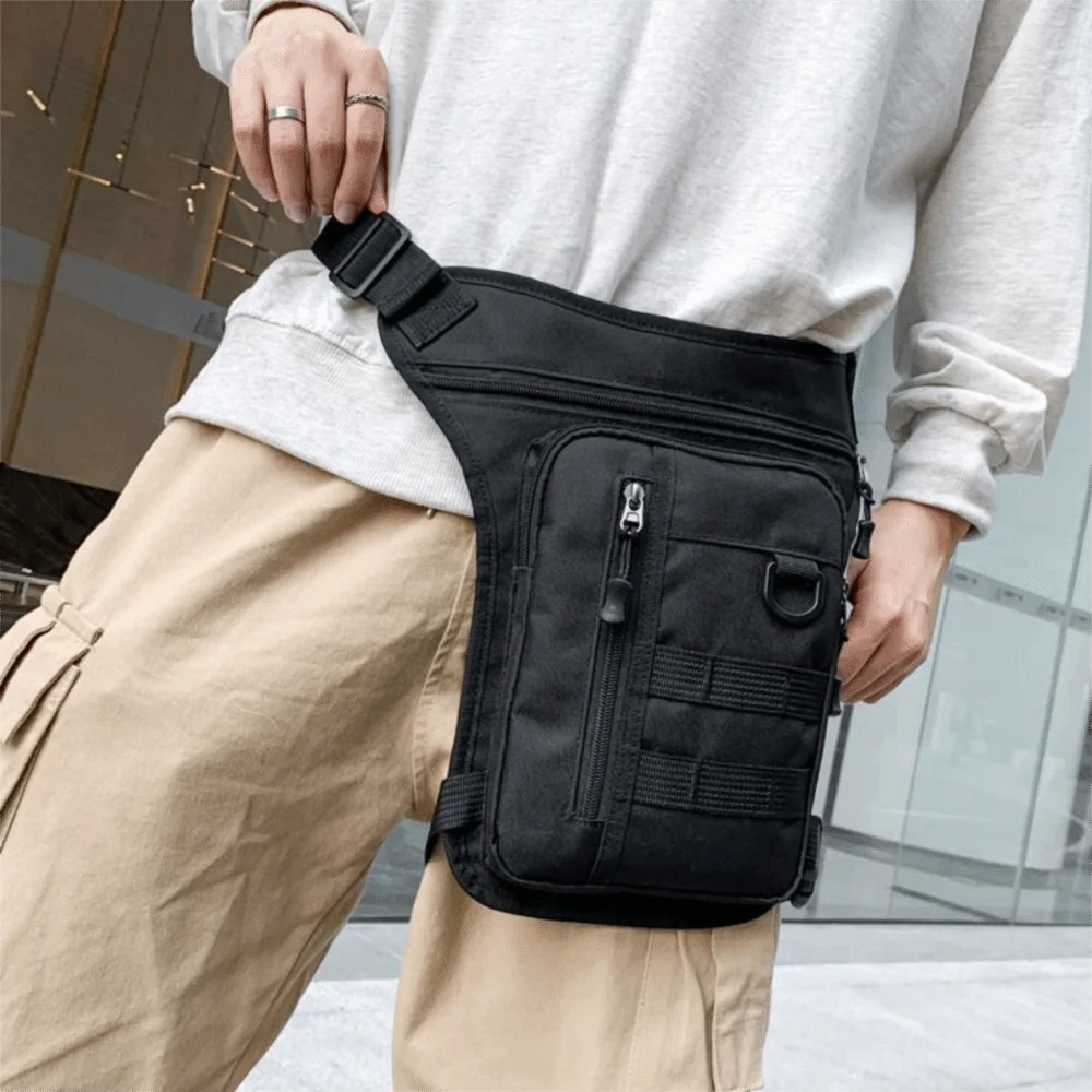 

Portable Adjustable Strap Men Waist Bag Multi-layered Wear-resistant Fanny Pack Casual Thickened Men Hip Bum Pack Travel