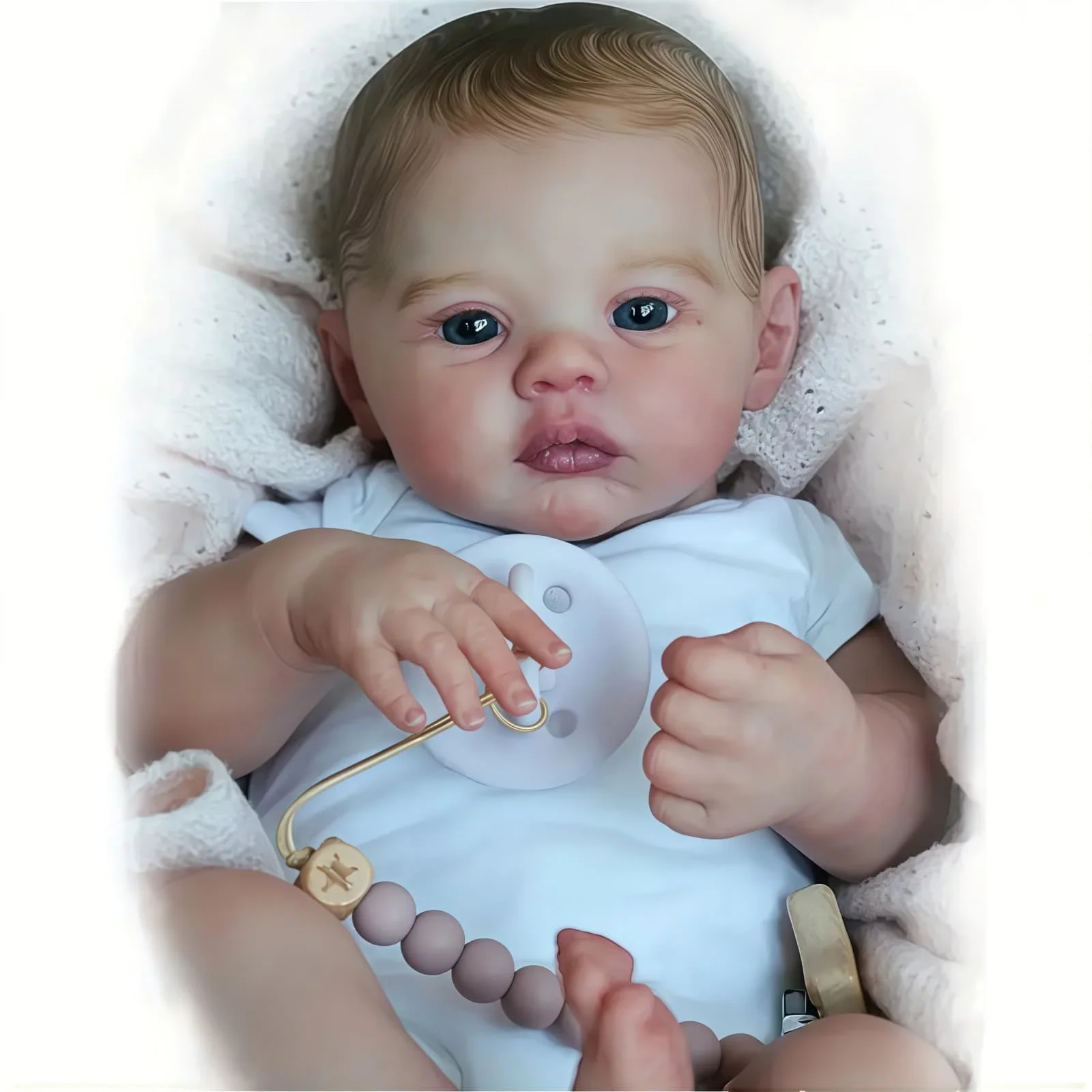 

Risbecko Adorable 18-Inch Lifelike Reborn Baby Doll - Realistic Details, Handmade Look - Perfect for Collectors & Gifts