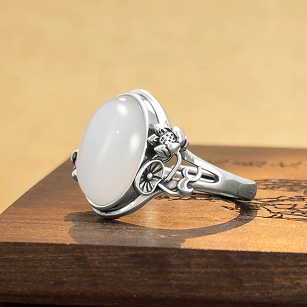 

Water Hibiscus Retro Lotus Adjustable Size Ring New Classic Fashion Boutique Jewelry Christmas Party Gifts For Women