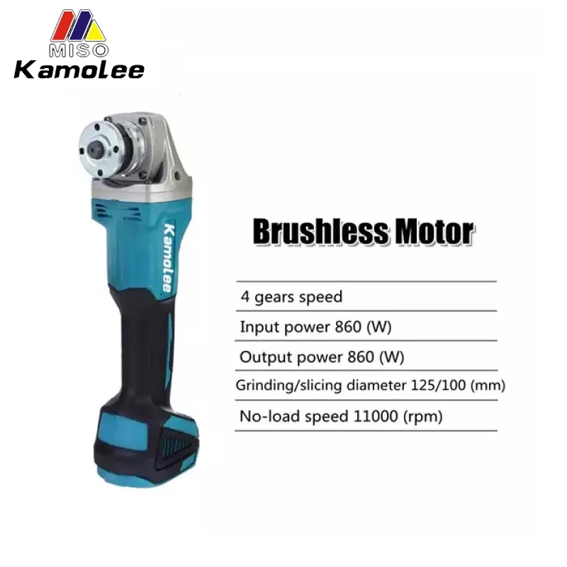 Imagem -02 - Kamolee-rebarbadora Elétrica sem Escova sem Fio 100 mm 125 mm 18500rpm Velocidade Compatível com Makita 18v Bateria