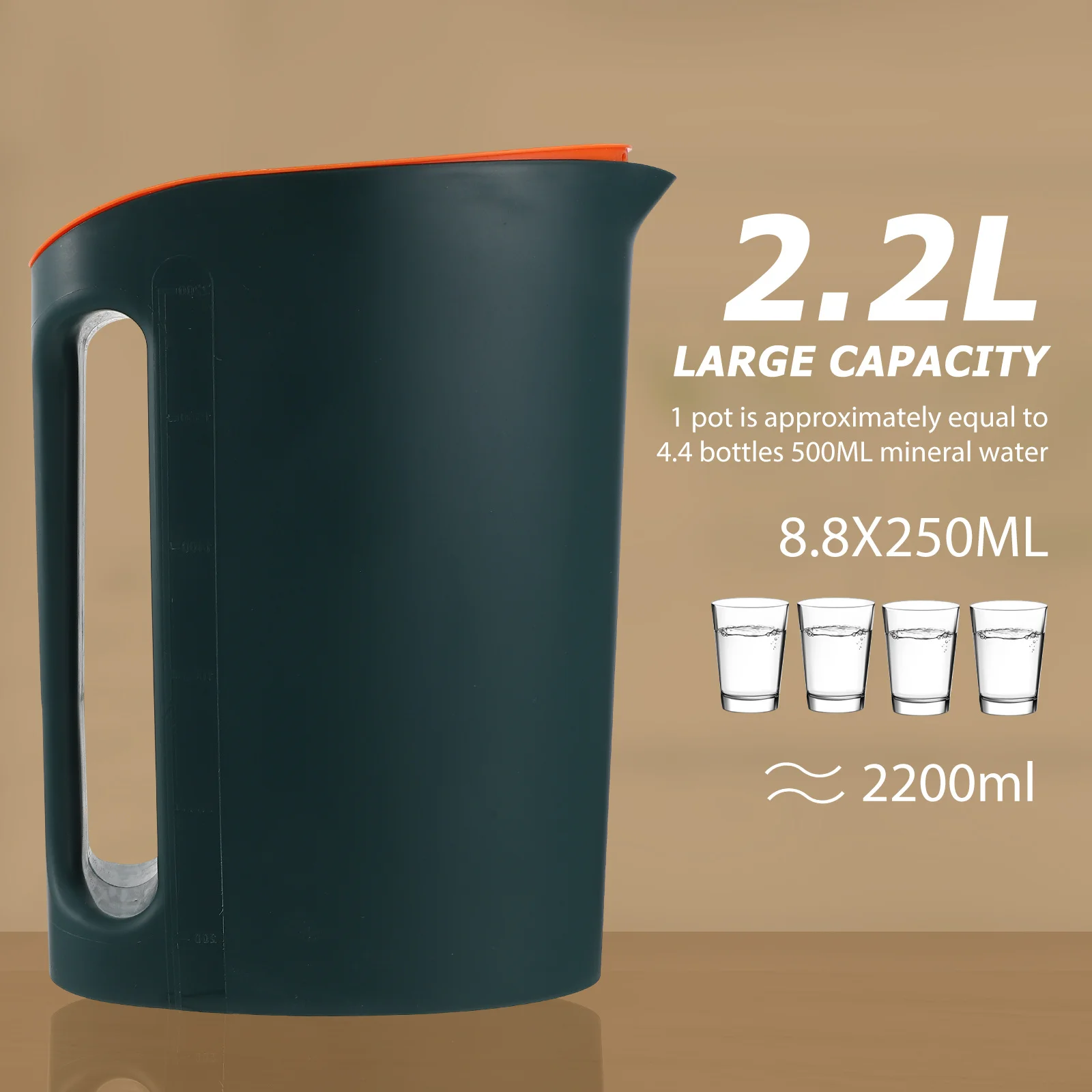 

Large Capacity Cold Water Pitcher With Handle Lid Premium Plastic Beverage Dispenser Home Use Scaled Summer Water Holder