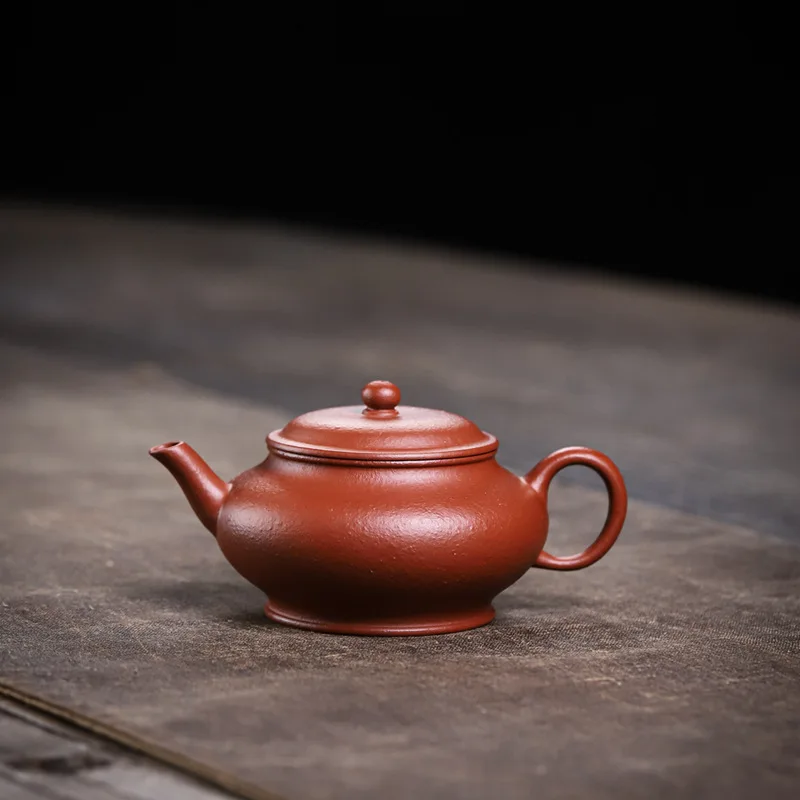 

90cc Mini Teapot Chinese Yixing Zisha Clay Raw Sand Vermilion Clay Hehuan Teapot
